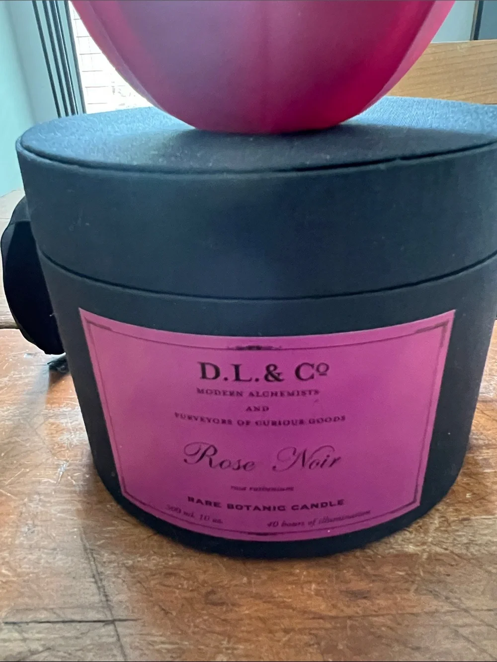 D.L. & Co. Rose Noir Candle in Black Box - 10 ounce, 40 hours